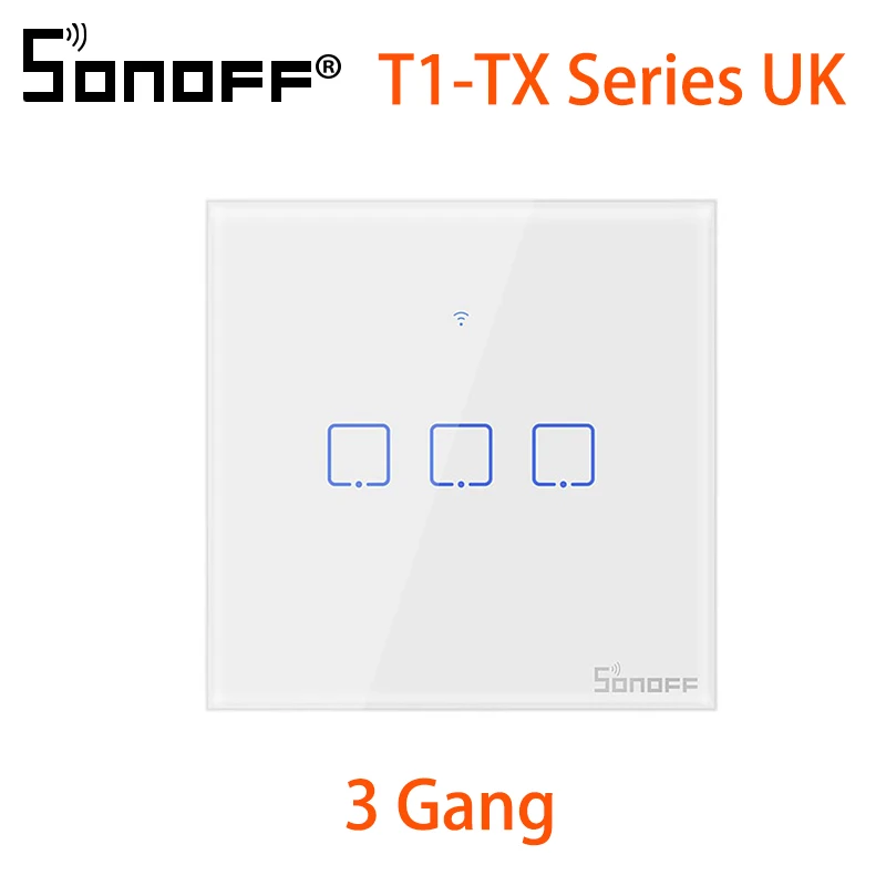 Sonoff T1 EU UK 86 1~ 3 банды TX 433 МГц RF дистанционное управление настенный Wi-Fi адаптер умный дом переключатель работает с Alexa Google Home Basic - Комплект: T1UK 3C