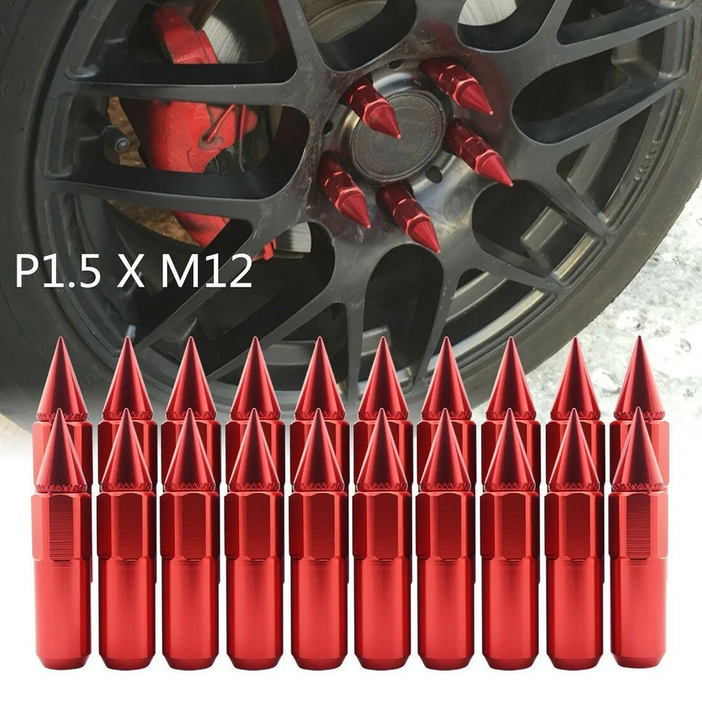 20 шт. M12X1.5 Шипованный алюминий 60 мм Расширенный тюнер колеса диски гайки для автомобиля аксессуары