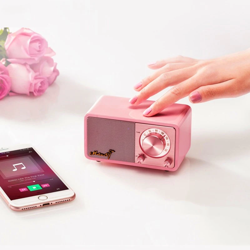 SANGEAN – enceinte Bluetooth sans fil, haut-parleur Bluetooth rose