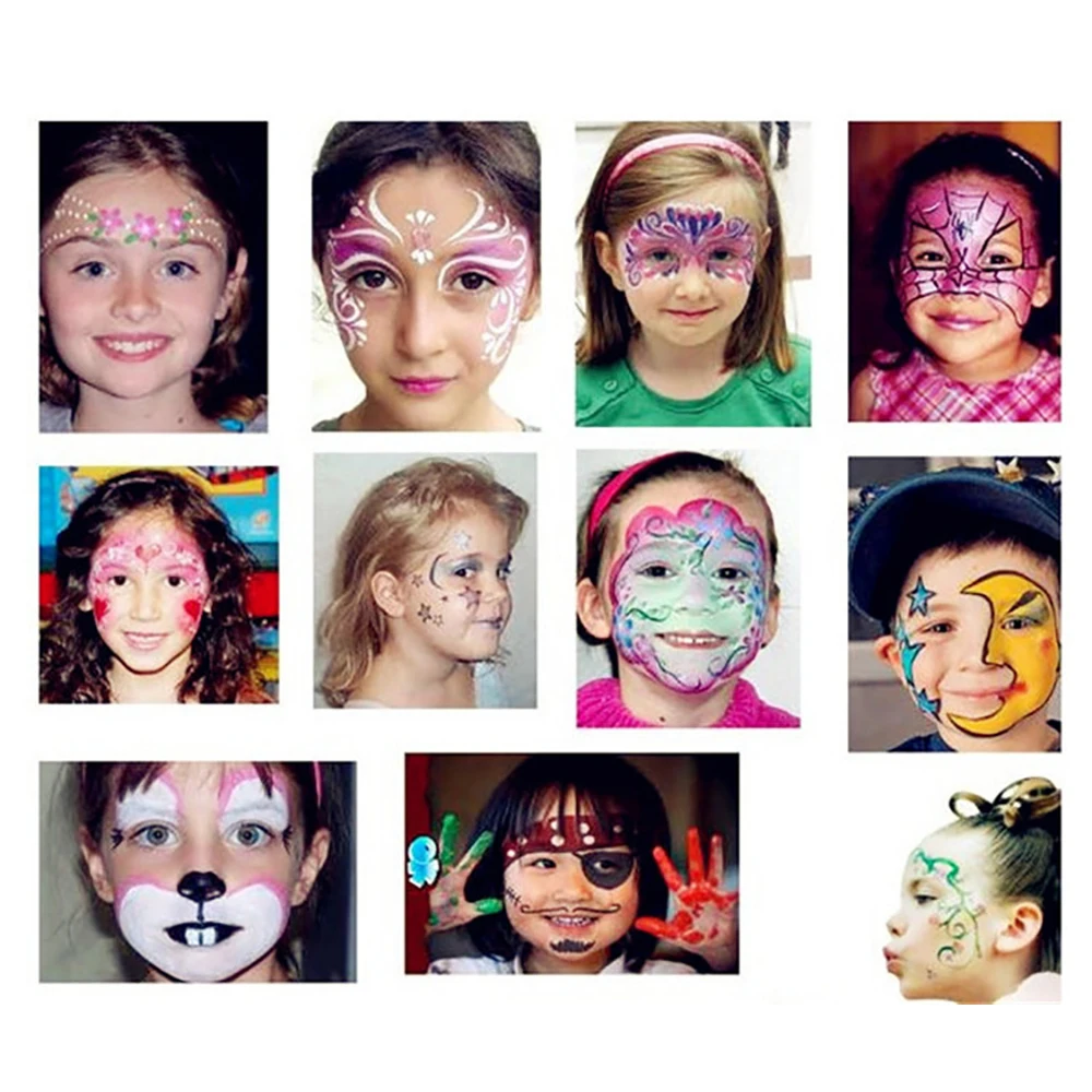 2PC Face Color Crayons Kit One Piece 6 Colors Face Body Paints Fashion Halloween Birthday Party Clown Makeup