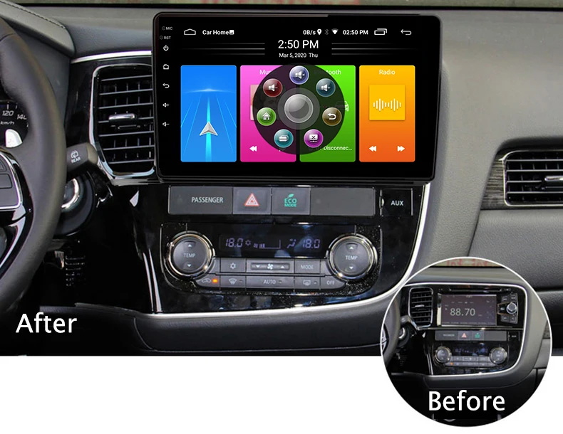 Автомагнитола Mitsubishi Outlander с GPS навигацией Dvd Авторадио 2 Din Android 10 головное