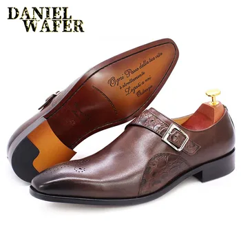 

LUXURY MEN LEATHER SHOES CROCODILE PRINTS MEN CASUAL SHOES BLACK BROWN SLIP ON LOAFERS OFFICE WEDDING DRESS FORMAL SHOES MEN