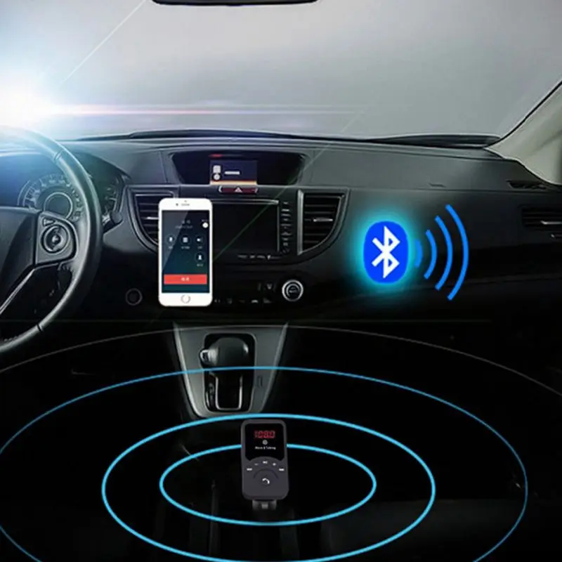 Мини Автомобильный Mp3 беспроводной Bluetooth Handsfree автомобильный комплект fm-передатчик с пультом дистанционного управления, 3.1A USB зарядное устройство со смартфоном(черный