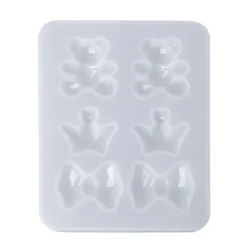 

Silicone Mold Mirror Bear Butterfly Crown DIY Jewelry Making Tool Epoxy Resin Molds Handmade Cake Decoration Pendant Fondant