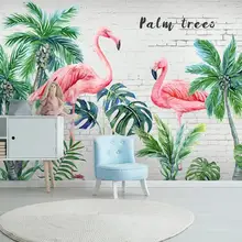 Тропический Фламинго обои настенные фрески тропический лес фото ткань бумага Papel де Parede водонепроницаемый животных обои макияж фон