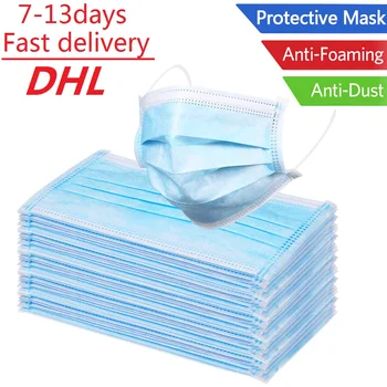 

DHL Fast delivery / Disposable Masks Soft 3-layer Non-Woven Breathable Masks Anti Dust Mouth Face Mask Protective Masks