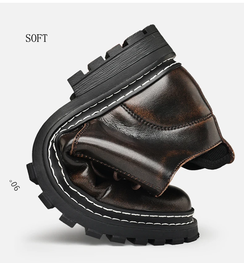 new autumn fashion men's ankle boots casual genuine leather shoes male military boot man work shoe motorcycle boots for men