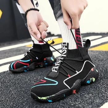 

Socks Shoes Men Sports Running Shoes Men Sneakers Female Athletic Trainers Male Colorful High Top Couples Sneakers Basket Homme