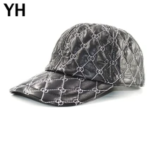 Новинка, Бейсболка унисекс из натуральной кожи, брендовая бейсболка из натуральной кожи, лидер продаж, осенне-зимняя бейсболка из натуральной кожи для сна