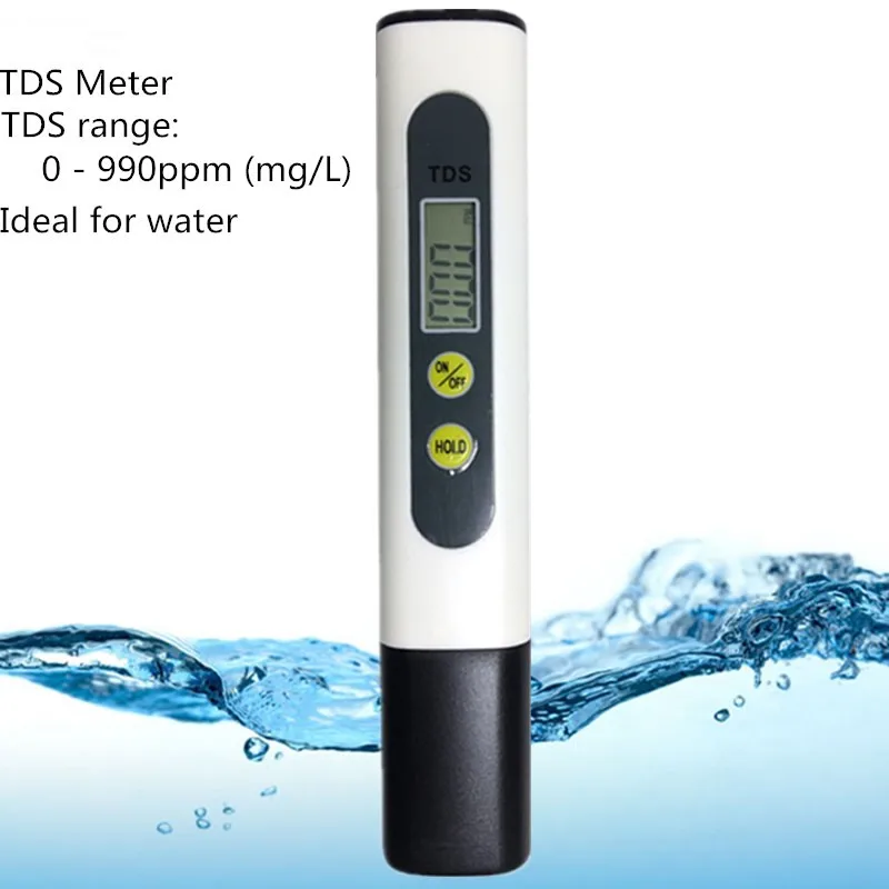 Medidor de TDS portátil Probador de Calidad del Agua Tipo de rotulador, medidor de 0-990ppm para acuarios, Analizador de pureza de agua potable para piscina, 30% de descuento