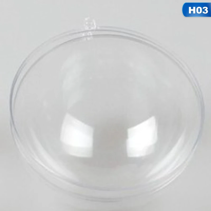 3 8cm 4/6/8 см прозрачная открывающаяся задняя крышка для Пластик на Рождество для девочек, купальная одежда украшения шар ясный орнамент из бамбука подарок Подарочная коробка украшения - Цвет: 3 8cm
