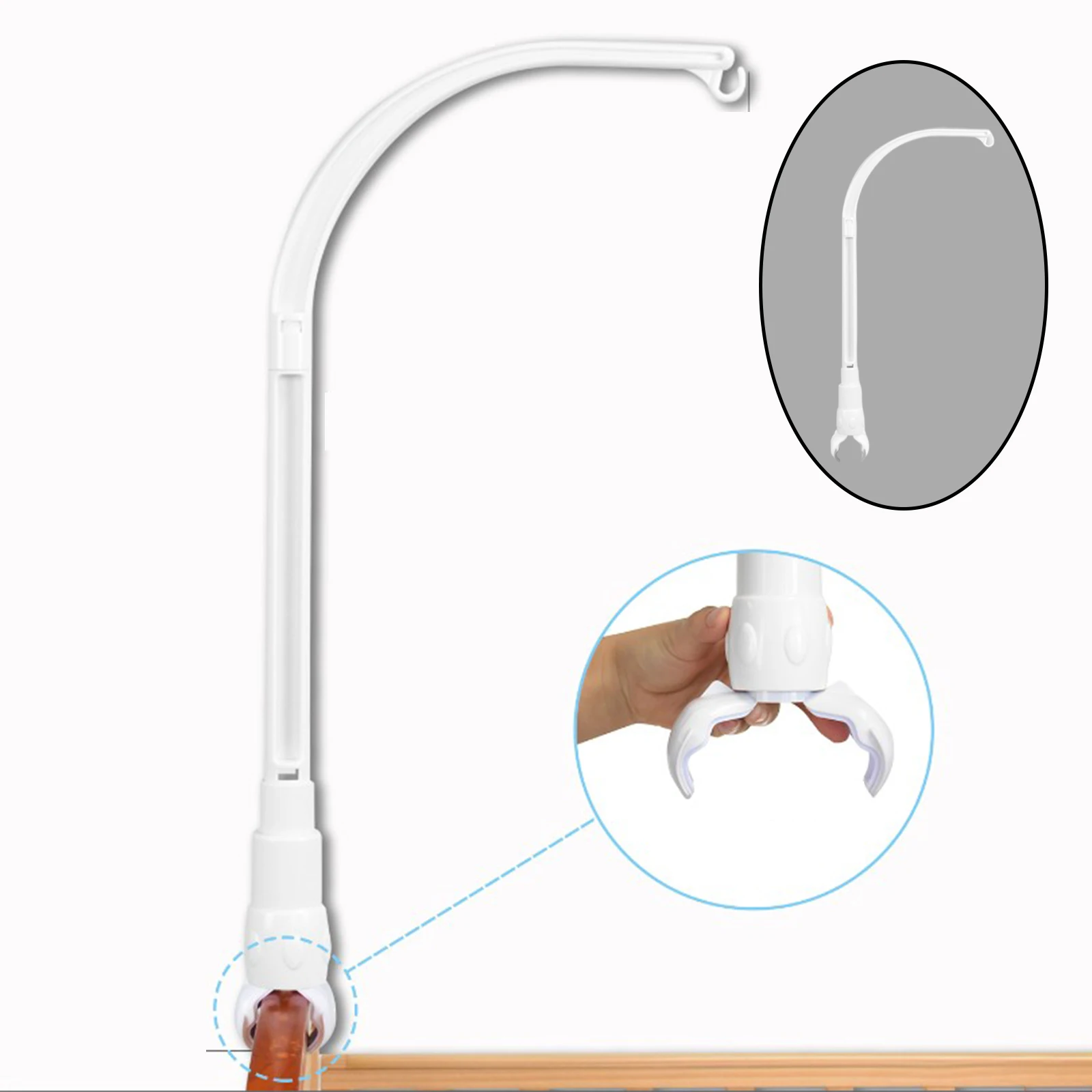 Baby Crib Mobile Bed Bell Holder Wind-up Toy ing Arm Bracket Stent Set Mobile Hanging Rattles Toy Bed Bell Wood Holder