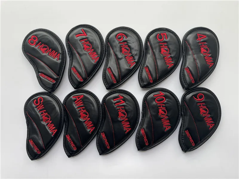 Brand New HONMA BERES Golf Clubs Cover for Irons 10PCS 4-11AS Black/Red Honma Beres Iron Set Head Covers EMS Free