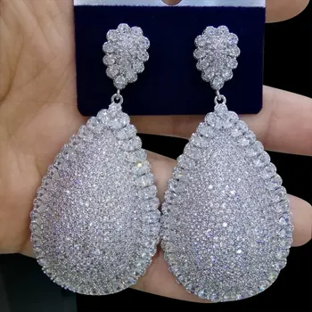 

GODKI 2020 New Charms Dangle Drop Earrings For Women Fashion Korean Waterdrop Geometry Party Earring Wedding Jewelry