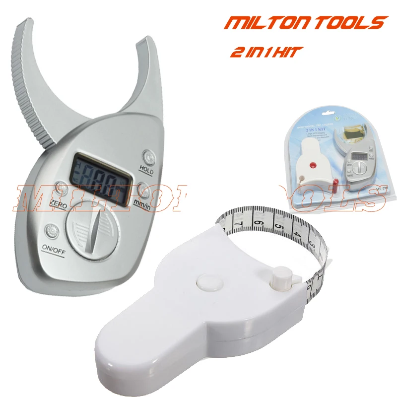 2in-1-Kit-Digital-body-fat-caliper-and-body-measure-tape-Digital-body-fat-analyzer-Tape