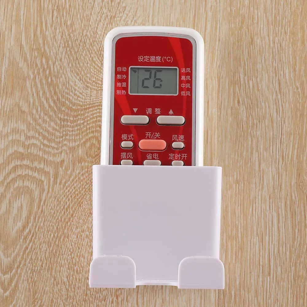 

Wall Hanging Storage Holder Remote Controller Mobile Phone Bracket Storage Box No Hole Paste Sticky Decorative Box