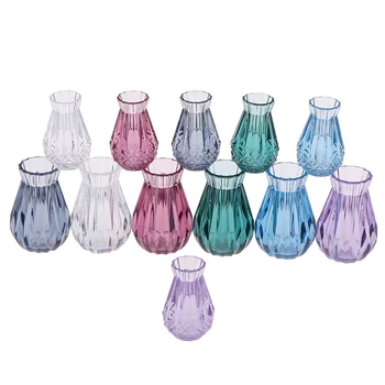 

2pcs/set Colorful 1:12 Mini Model Doll House Flowerpot Vase 1/12 Scale Handcrafted Dollhouse Decoration Accessories