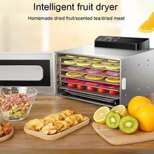 6 пищевые лотки, Дегидратор из нержавеющей стали, для домашних животных, закуски, морские продукты, ароматизированный чай, сушилка для фруктов, овощей, травы, мяса, машина для сушки 110 В, 220 В