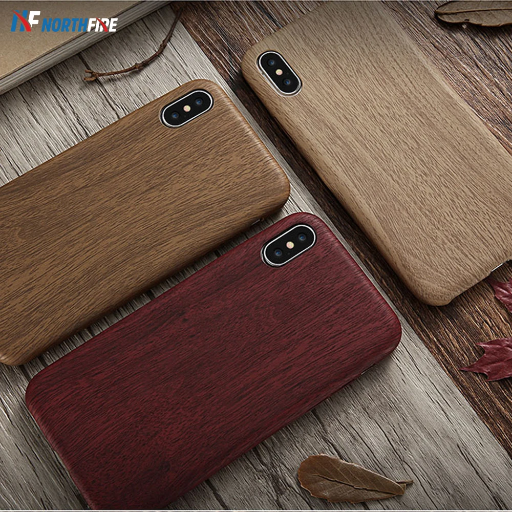 

NORTHFIRE Wood Case For iPhone 6 7 8 plus X XS Max XR Leather Business Phone Case For iPhone 5 5s SE Soft PU Cover Fundas Coque