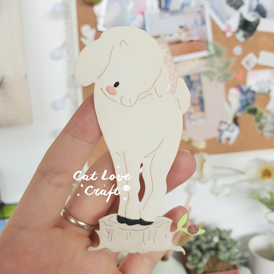 Catlove 양 동물 스테이크 금속 절단 다이 스크랩북 스텐실 다이 컷 카드 만들기 DIY 공예 엠보싱 2021 년 새로운 다이