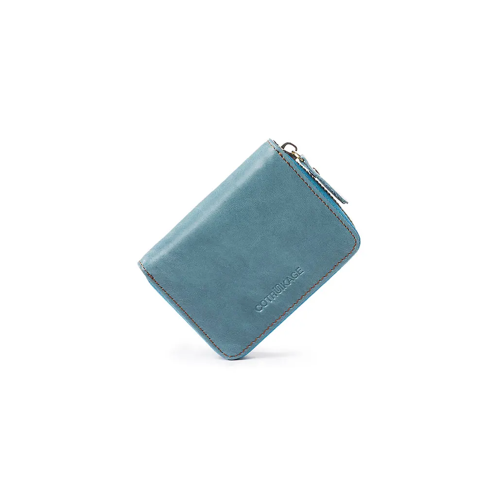 Sky Blue COTRUNKAGE женский минималистичный RFID кошелек на молнии сумка мини кредитный держатель для карт кошелек мужской для кредитных карт - Цвет: Sky Blue