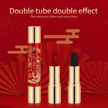 

Chinese style 24 Hours Lipstick Double-headed Lipstick Six-color Matte Soft Lipstick Non-stick Cup Moisturizing Makeup Lasting T