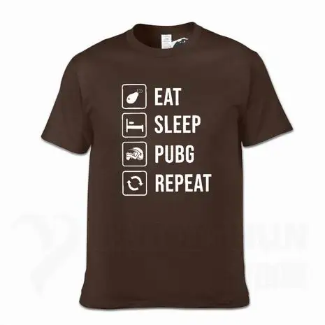 Забавная футболка с надписью «Eat Sleep PUBG Repeat Battle Game», 16 цветов, хлопковая футболка с короткими рукавами, новая модная футболка уличная одежда унисекс