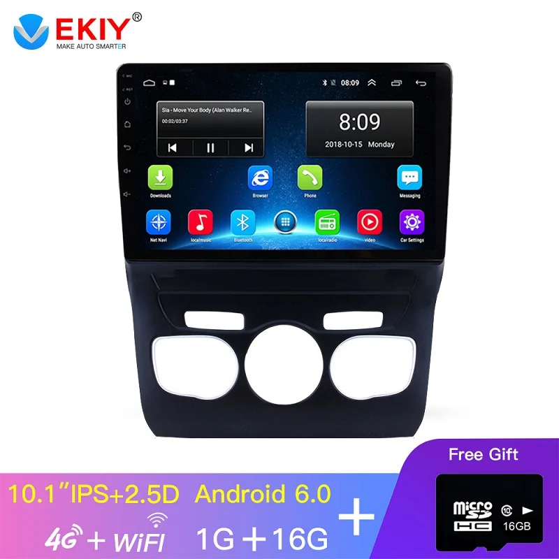 1G 16G with 4G EKIY 10,1 ''ips 2.5D Автомобильный мультимедийный плеер аудио для Citroen C4 Android 2013- Стерео Авторадио 4G модем Navi gps навигация - Цвет: 1G 16G with 4G