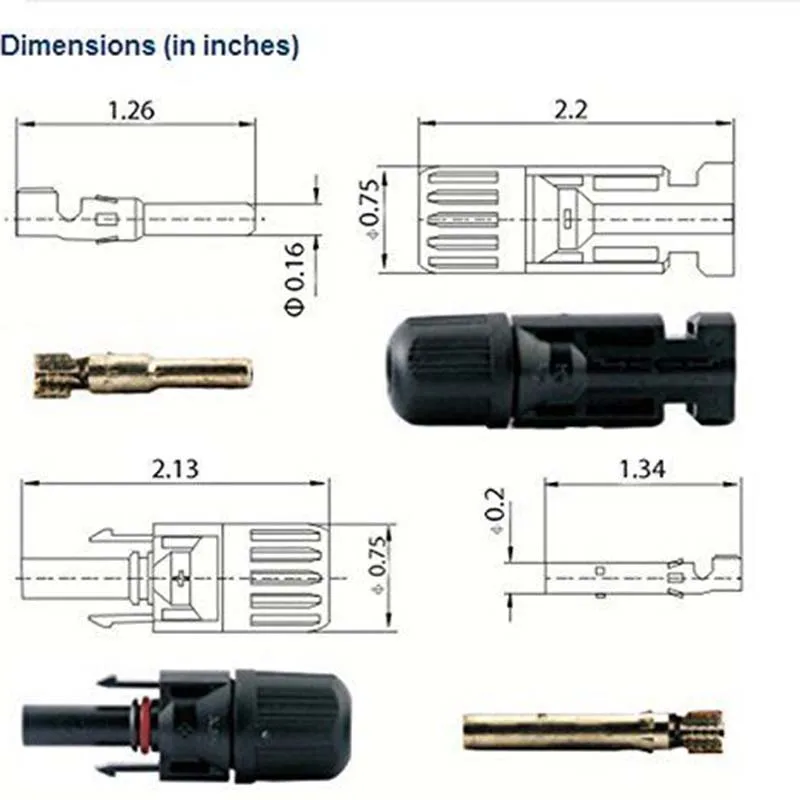 1-50 пар MC4 30A Мужской Женский M/F провода PV Кабельный разъем Набор панели солнечных батарей DIY