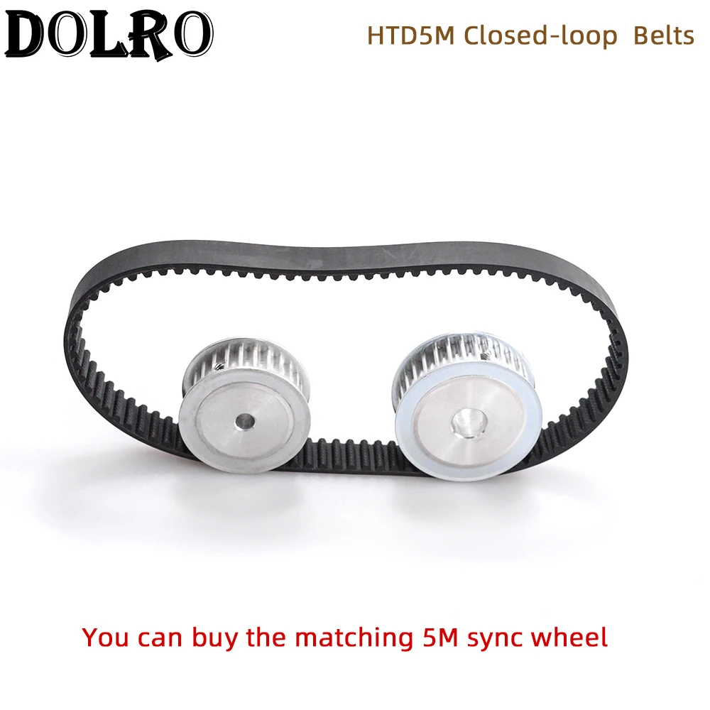 Synchronous Belt Rubber Belt Transmission Drive Belt HTD5M Synchronous Timing belt Pitch length 245/250/255/260/265/270/280/285/290/295/300 mm width 9/10/12/15/20/25mm Rubber closed