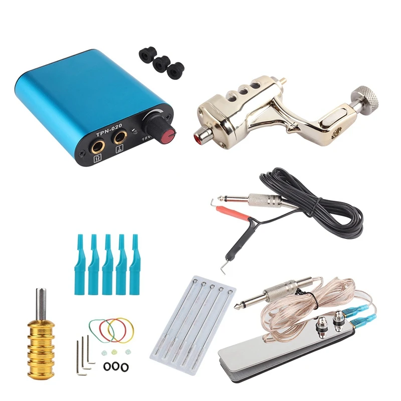 Gold Motor Tattoo Rotary Machine Professional Body Art Tattoo Shader Equipment For Body Art Tattoo Us Plug - Color: Gold