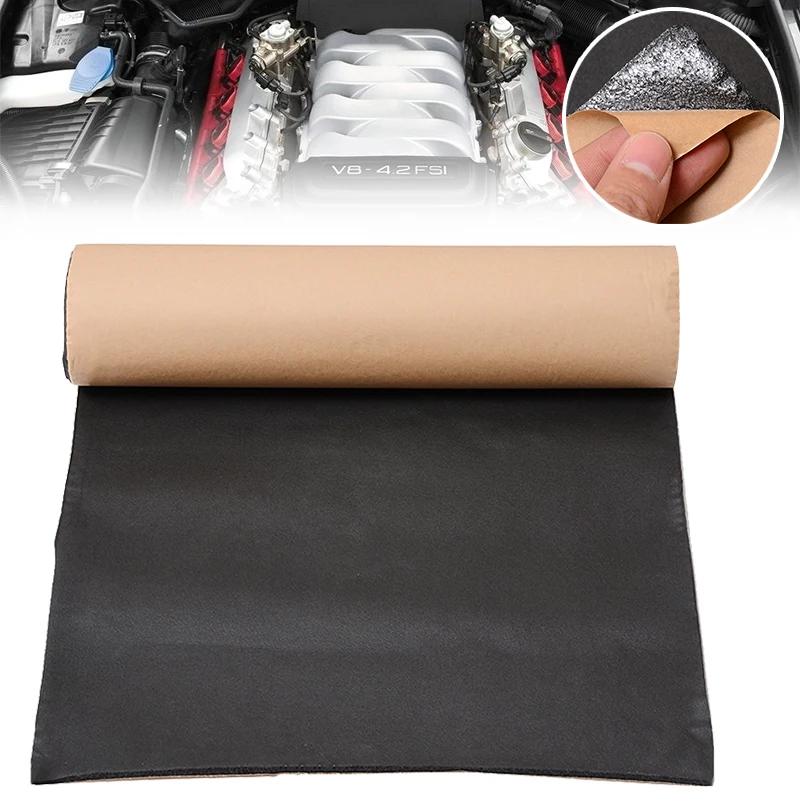 1 Roll 200cmx50cm 5mm Car Sound Deadener Mat Noise Bonnet Insulation Deadening Hood Engine Firewall Heat Aluminum Foam Sticker