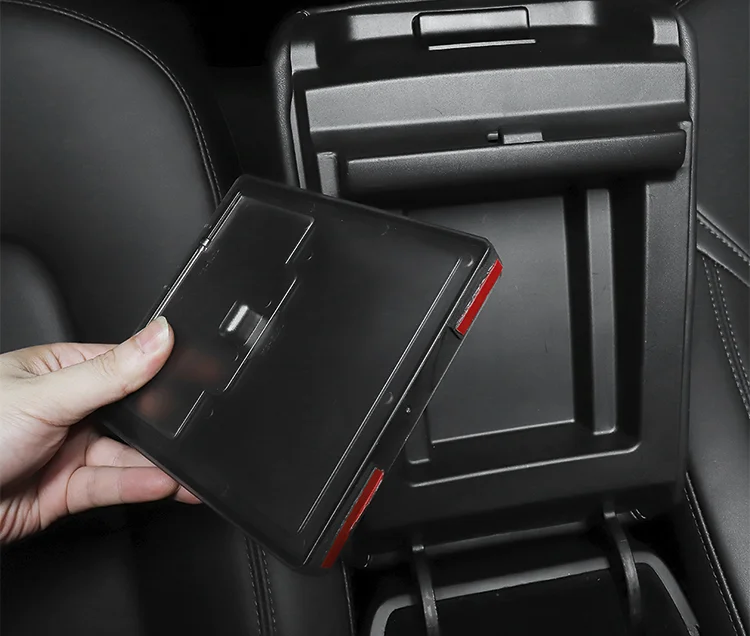 

Car Accessories For Tesla Model 3 2017 2018 2019 Auto Armrest Box Storage Organizer Containers Transparent Hidden Holder Box