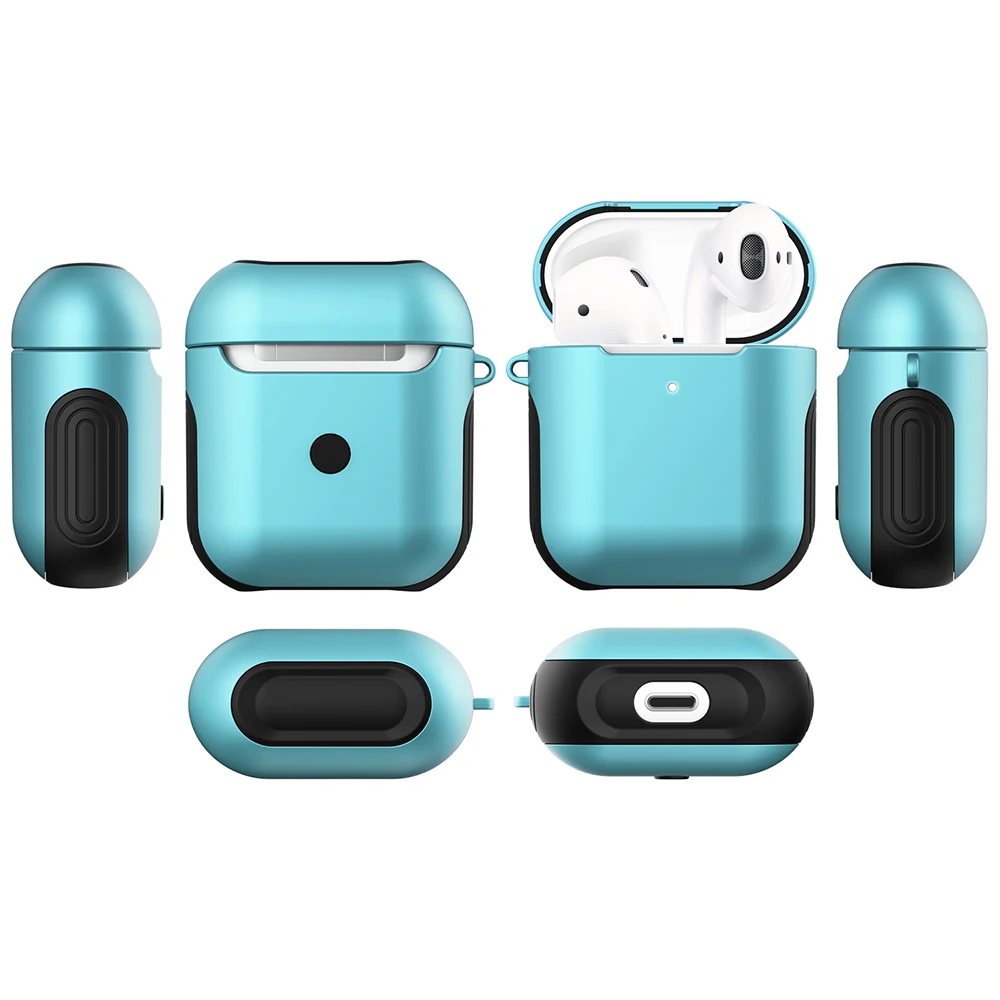 2 в 1 ТПУ+ ПК чехол для наушников Capa Shell для Apple AirPods 1 2 защитный чехол Аксессуары для AirPods защита от пыли наклейка