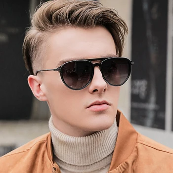 

New TR90 Eyewear Frame Sunglasses Men Fashion Round Frame UV Protection Outdoor Driving Polarizer Pilot Sun Protection Glasses