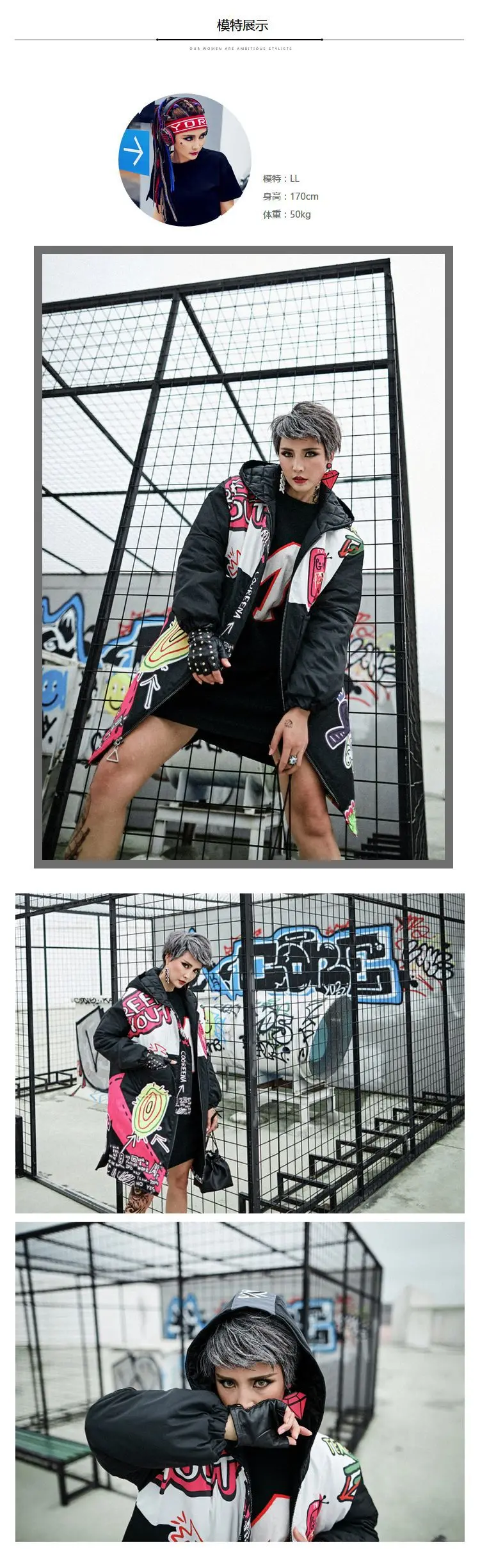 Harajuku/пальто с мультяшным принтом, женская зимняя куртка, женская черная Толстая теплая зимняя парка с капюшоном, Женское пальто с хлопковой подкладкой AS789