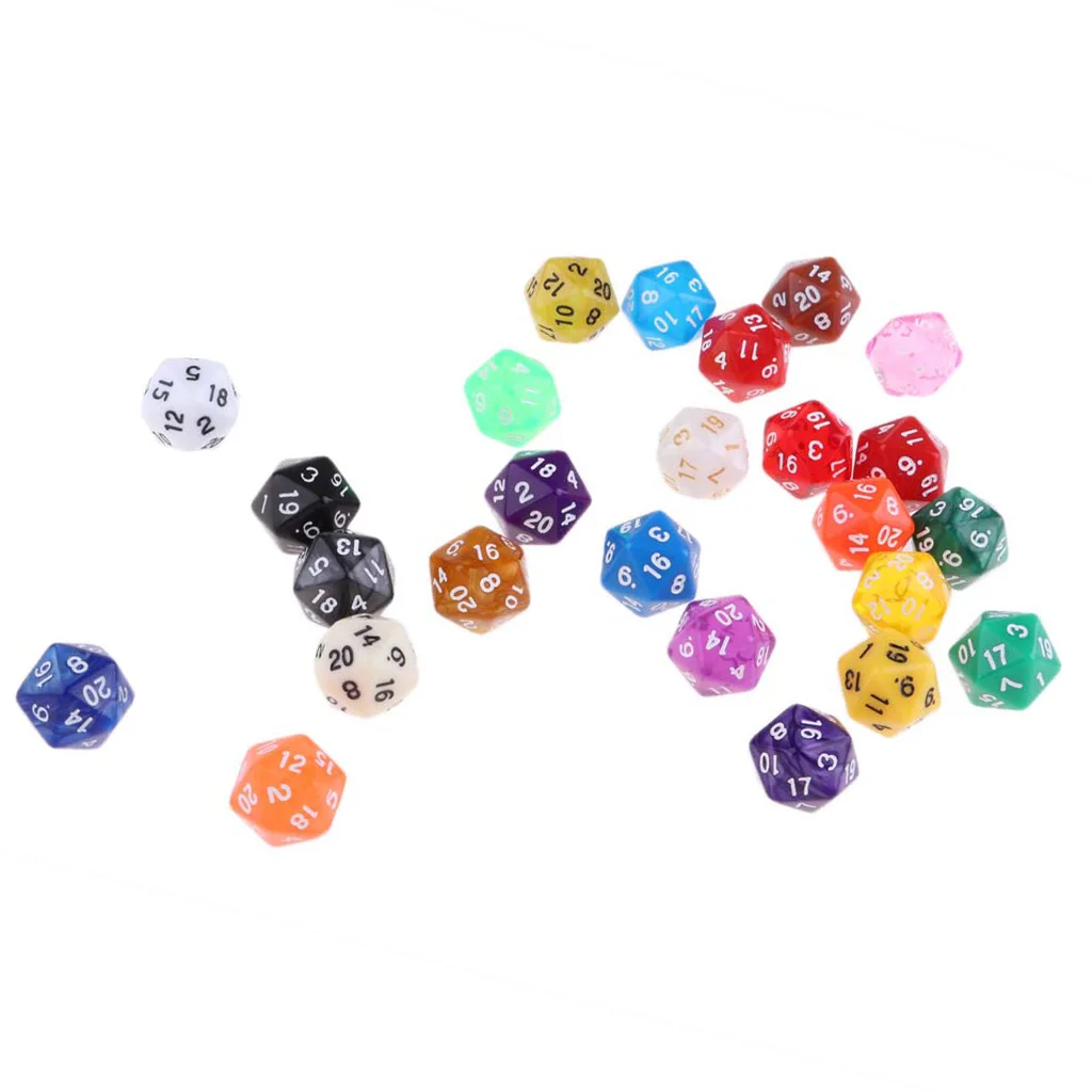 25Pc 10mm Dices Set for D&D TRPG MTG Board Game Party Supplies Gifts