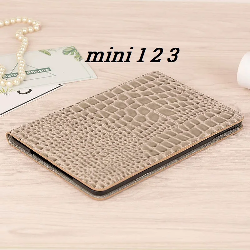 mini 1 2 3 Grey Coque для iPad mini 1 2 3 4 5 Роскошный чехол из крокодиловой кожи PU Folio Stand слот для карт iPad mini 5 Роскошный чехол 7,9'' - Цвет: mini 1 2 3 Grey