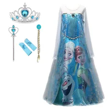 Разноцветная Рождественская Детская одежда, платье для девочек, платья принцесс Анны и Эльзы для малышей, Детские вечерние костюмы, одежда для свадьбы