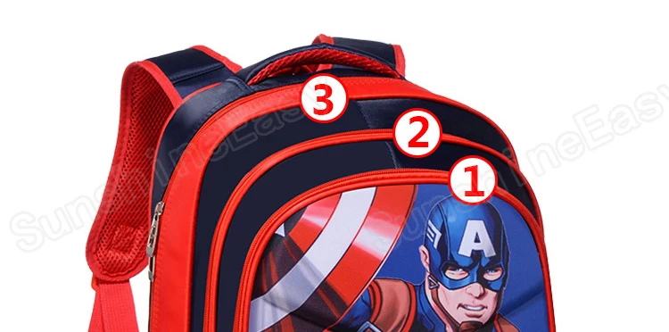 Детская школьная сумка с объемным рисунком из мультфильма Marvel, модный рюкзак для мальчиков с изображением Капитана Америки, рюкзак на молнии, подходит для подростков