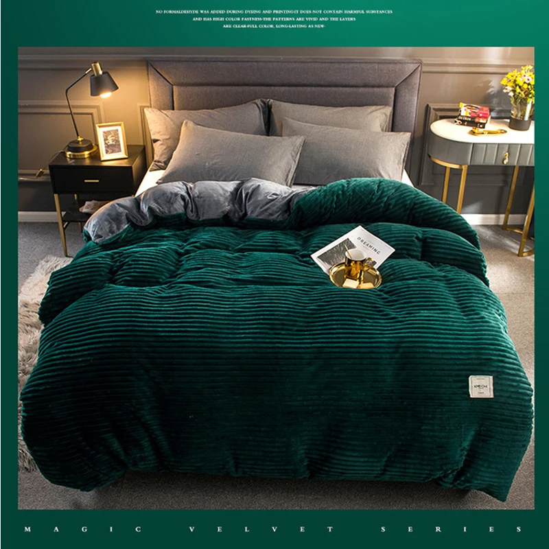 Kaufen 2019 neue Winter Weiche Warme Rot Gelb Korallen Samt Quilt Bett Abdeckung Ein Stück Flanell Verdickung Warme Bettdecke Bettwäsche Abdeckung
