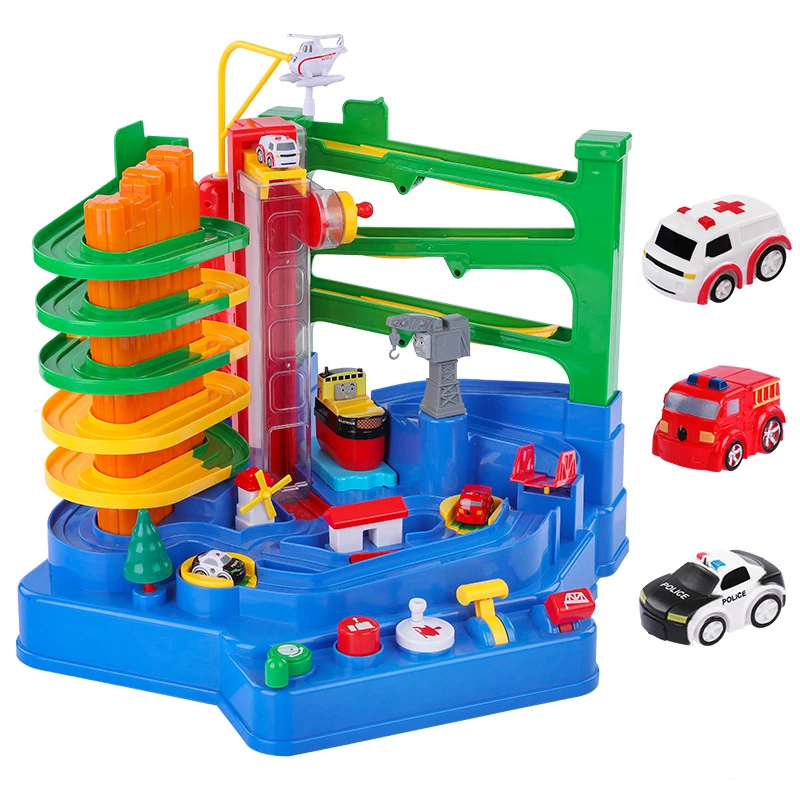 Маленький поезд трек набор большой спасательный набор автомобиль шаогуань Приключения Детская игрушка автомобиль трек игрушка