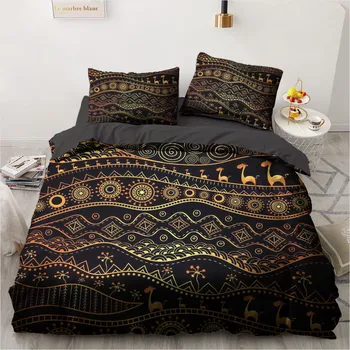 

Nordic Bed Linen Custom Design Modern Duvet Cover Sets Pillow Covers King Queen Single Twin Size 180*200cm 3D Black Bedclothes
