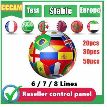 

20PC CCCAM for Europe 6lines Ccams Stable Server Oscam Spain Portugal Germany for Receptor Satellite with reseller control panel