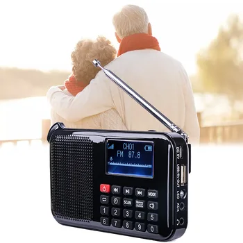 

L388 Mini Solar Power Speaker Mp3 o Music Player with LED Emergency Light(Black)