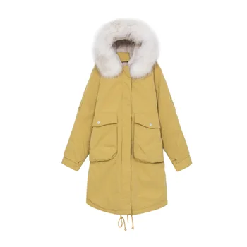 

Fashion New heavy hair collar lining lambs wool cotton padded clothes winter super fire cotton padded jacket coat 6612