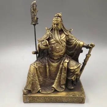 

Chinese Wonderful copper handmade Wealth Guan Yu Guan Gong Statues