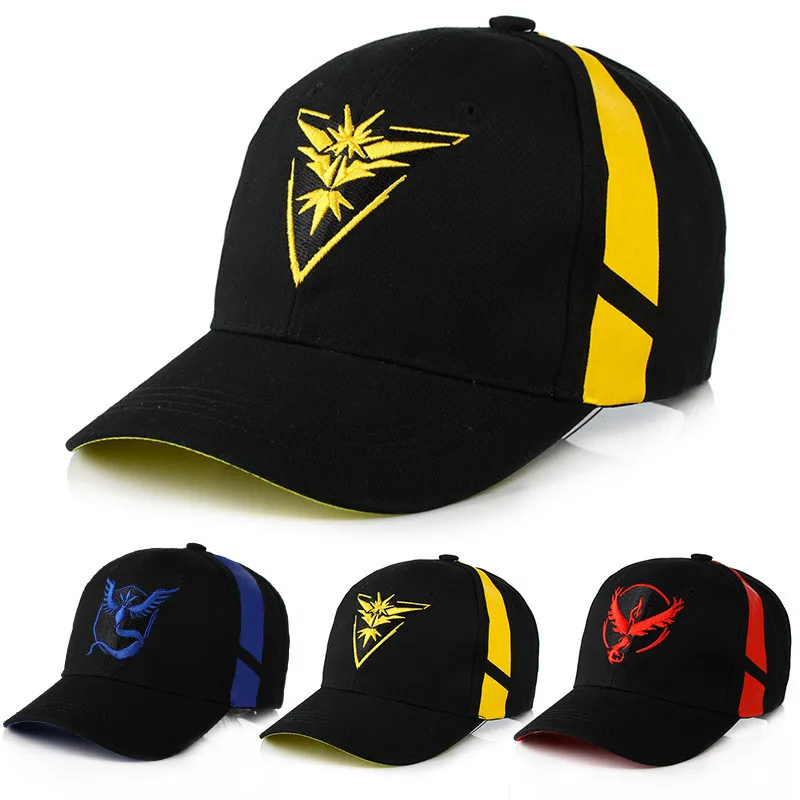 Хит продаж Team Valor POKEMON GO: команда Мистик инстинкт snapback Бейсбол Кепки шляпы для