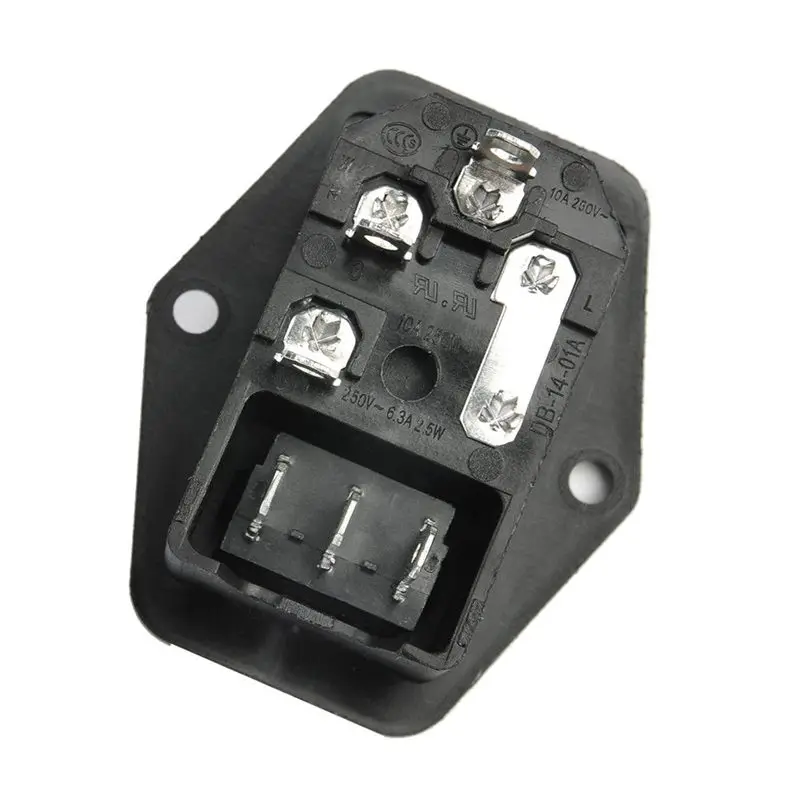 AABB-Новые 3 Pin Iec320 C14 переменного тока на входе штекер Мощность вытяжная настольная розетка выключатель с плавким предохранителем 10A 250V