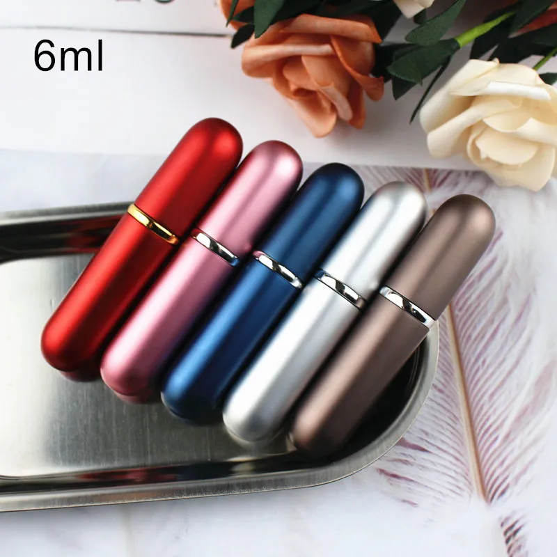 1PC 5ml 6ml Perfume Spray Bottle Portable Refillable Glass Bottle Empty Cosmetic Containers Travel Aluminum Perfume Atomizer-5